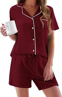 Ekouaer Women's Short Sleeve Sleepwear Soft PJ Set XS-XXL