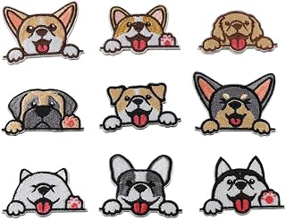 Self Adhesive Cute Dog Patch 1.2*2 Inch Cute Applique Embroidery Thread Embroidery Puppy Applique Sewing Repair