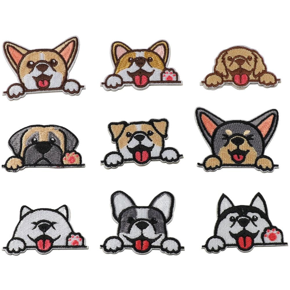 Self Adhesive Cute Dog Patch 1.2*2 Inch Cute Applique Embroidery Thread Embroide