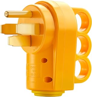 Kohree RV Plug 50 Amp Male | 125/250V, Heavy Duty, Ergonomic Grip Handle, Replacment Plug for Camper, Caravan, Motorhome, Van, Yellow
