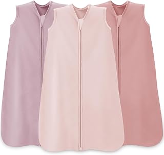 Baby Sleep Sack 0-6 Months, 100% Cotton Wearable Blanket, 0.5 Tog, 3 Pack | Lightweight Infant Sleeping Bags, for Newborn Toddler, 2-Way Zipper for Easy Change, Soft and Breathable,Baby Sleep Essential
