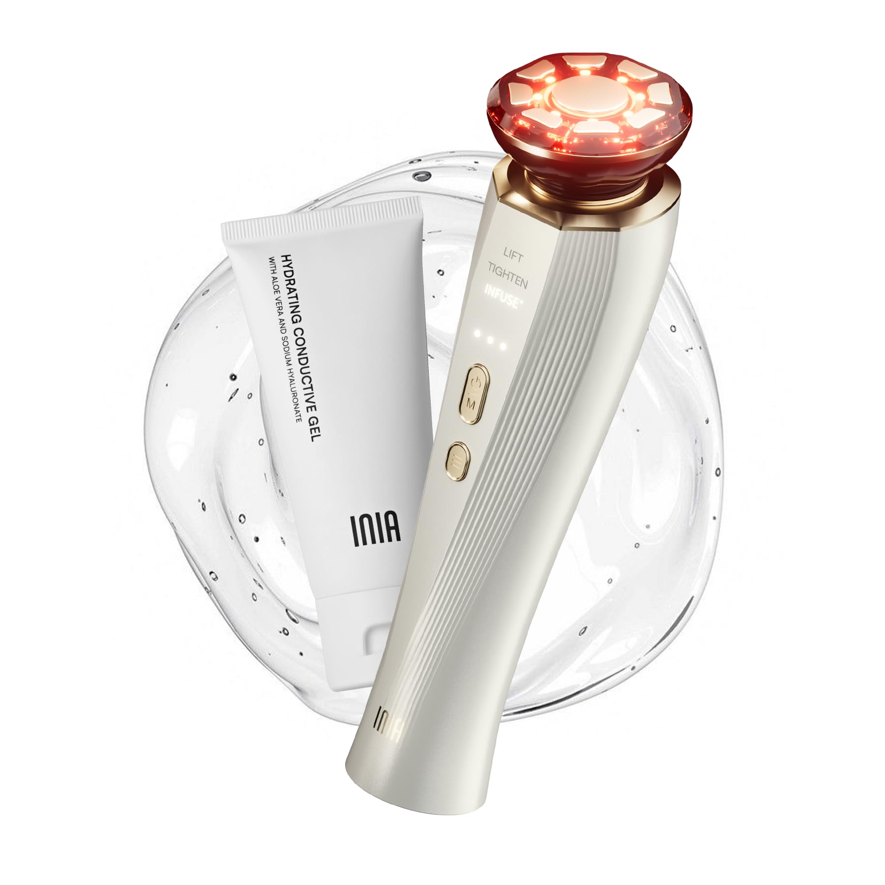 INIA FLARE 3-in-1 Red Light Therapy Beauty Device for Face & Neck White | Help R