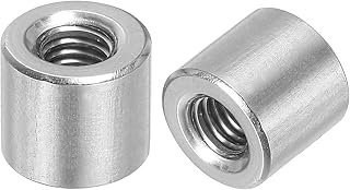 10pcs M6 Round Connector Nuts, 304 Stainless Steel Coupling Nut 10mm Length for Bracket, M6 x 10 x 10mm