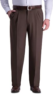 Haggar Men's Classic Fit Pleated Premium Comfort Dress Pant