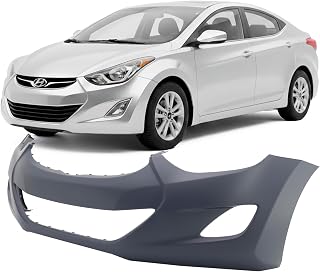 FitParts Compatible with Hyundai Elantra 2012–2013 Front Bumper Cover | Primed, With Fog Light Holes, Sedan, Ready to Paint, OEM 865113Y000, HY1000185