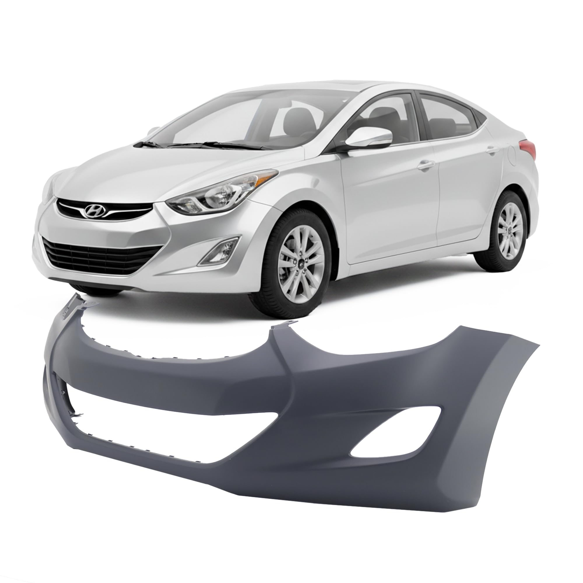 FitParts Compatible with Hyundai Elantra 2012–2013 Front Bumper Cover | Primed, 