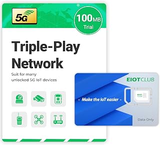 EIOTCLUB SIM Card for Security Cameras, 5G/4G LTE Data Only No Contract | USA Coverage, Works with Outdoor & Hunting & Trail Cameras | 3-in-1 SIM (Triple Cut)