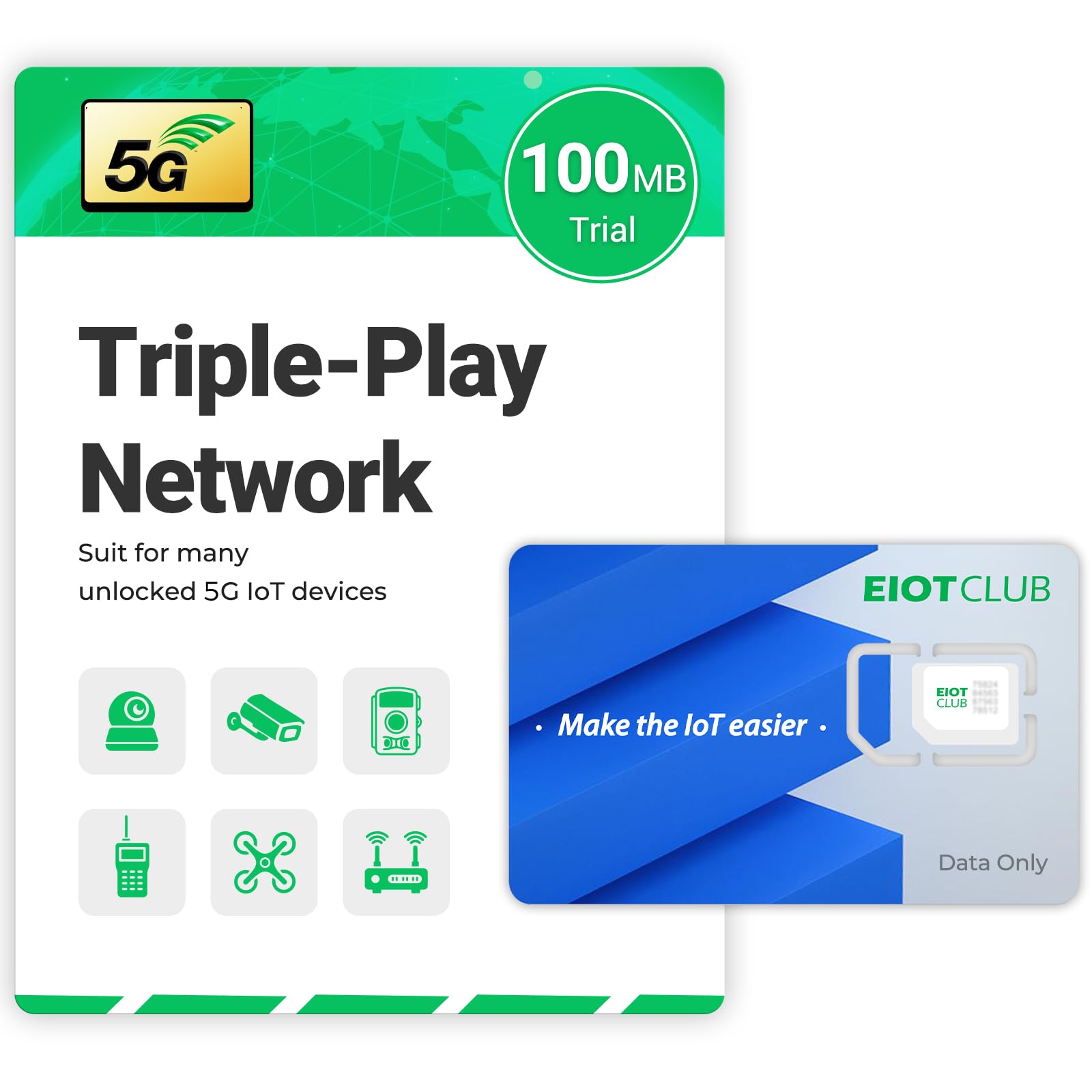 EIOTCLUB SIM Card for Security Cameras, 5G/4G LTE Data Only No Contract | USA Co