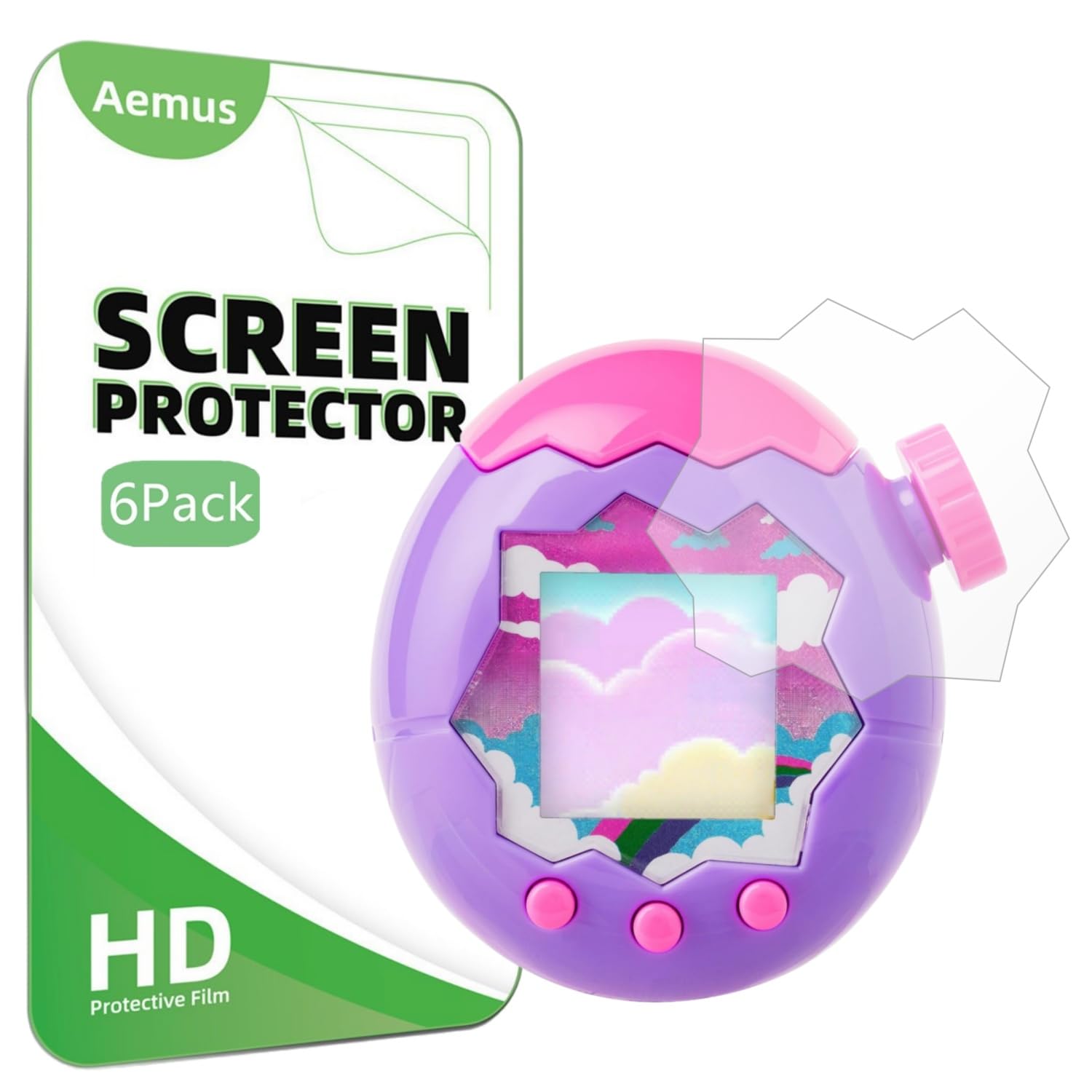 Aemus Screen Protector Compatible for Tamagotchi Paradise (6 Pack) | Full Covera