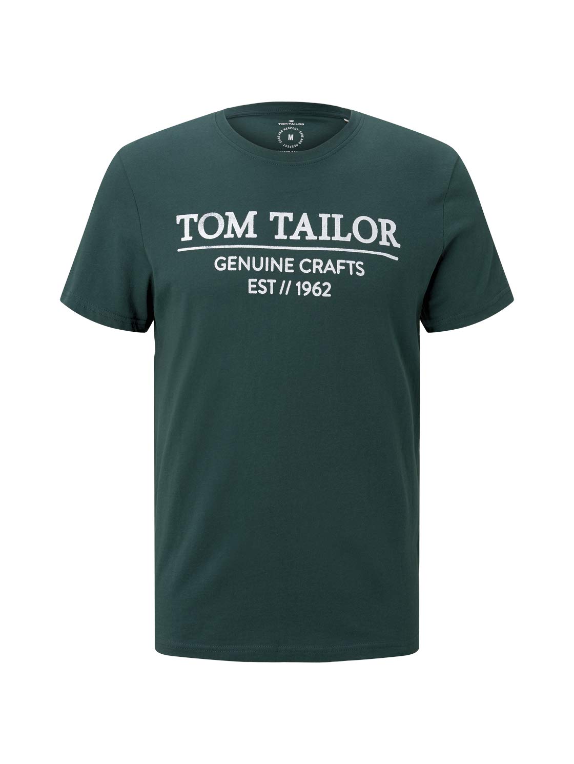 TOM TAILOR Men's T-Shirt with Logo Printed in Organic Cotton