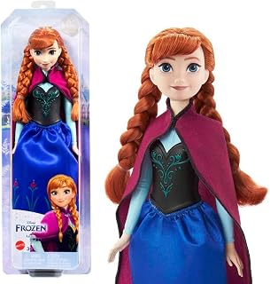 Mattel Disney Frozen Anna Fashion Doll in Frozen 1 Look | Posable Doll in Signature Travel Outfit with Cape, Skirt & Boots and Braided Hair, Inspired by Disney Frozen