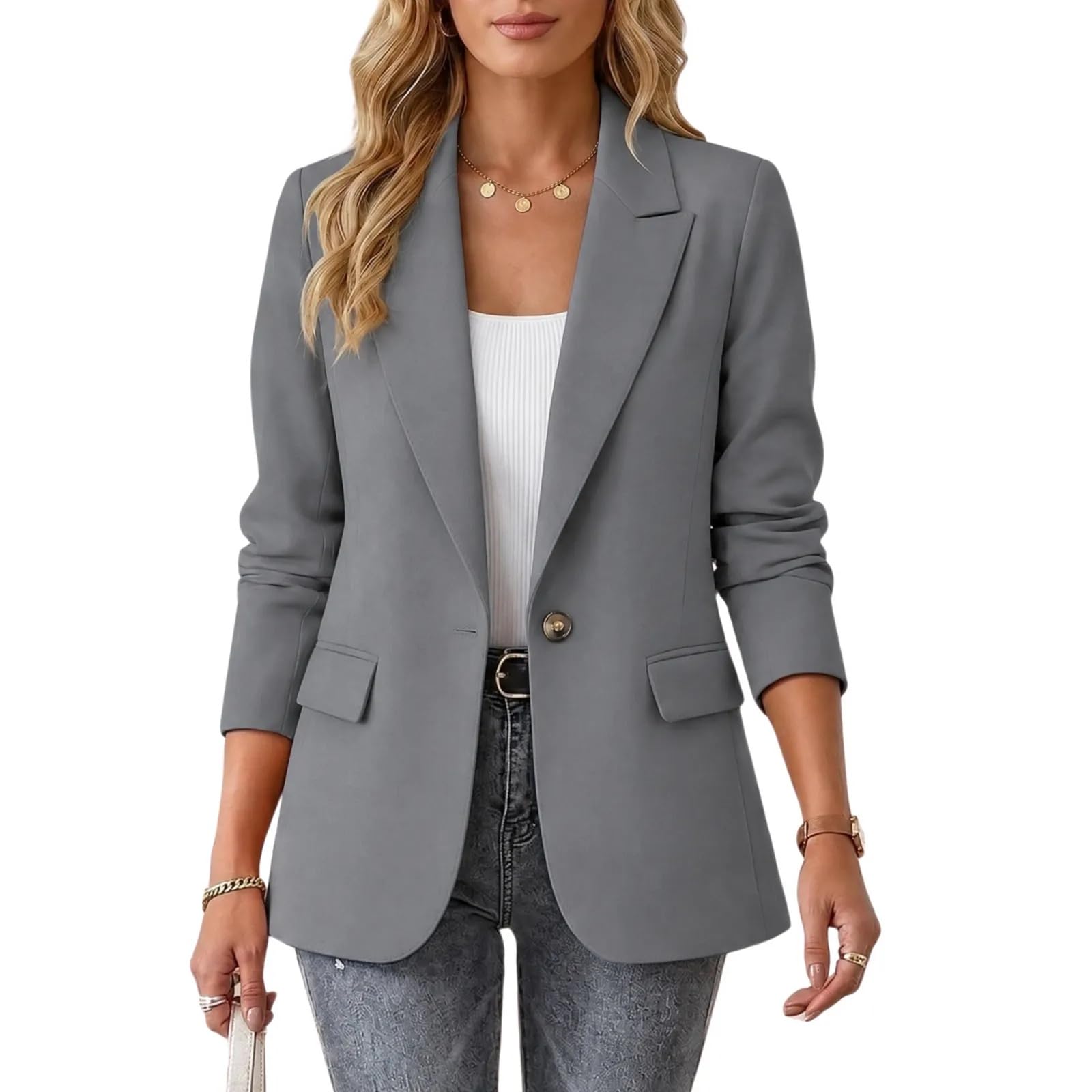 Women Long Sleeve Spring Work Jacket Office Work Jacket