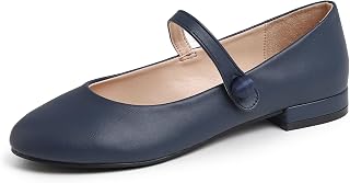 Feversole Women's Mary Jane Fashion, Classic Flat Shoes for Women Elegant Pumps Mary Jane with Soft Buckle Ballet Dance Shoes for Women