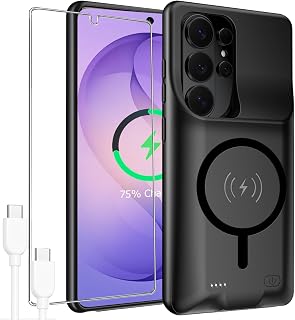 Battery Case for Galaxy S26 Ultra,Upgraded 12000mAh High Capacity Rechargeable Portable Protective Extended Charger Case Wireless Charging Compatible with s26 ultra (6.9 inch) Charging Case & Carplay