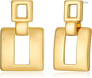 MUYAN Geometric Link Drop Dangle Earrings for Women Long Link Dangle Earrings Jewelry Gold Silver Earrings
