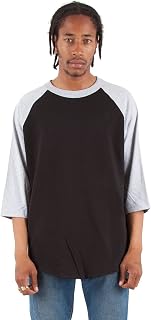 Shaka Wear Baseball Raglan Shirt – Men's Classic 3/4 Sleeve Casual Cotton Tee Top Sport Active Athletic Jersey T-Shirt S-5XL