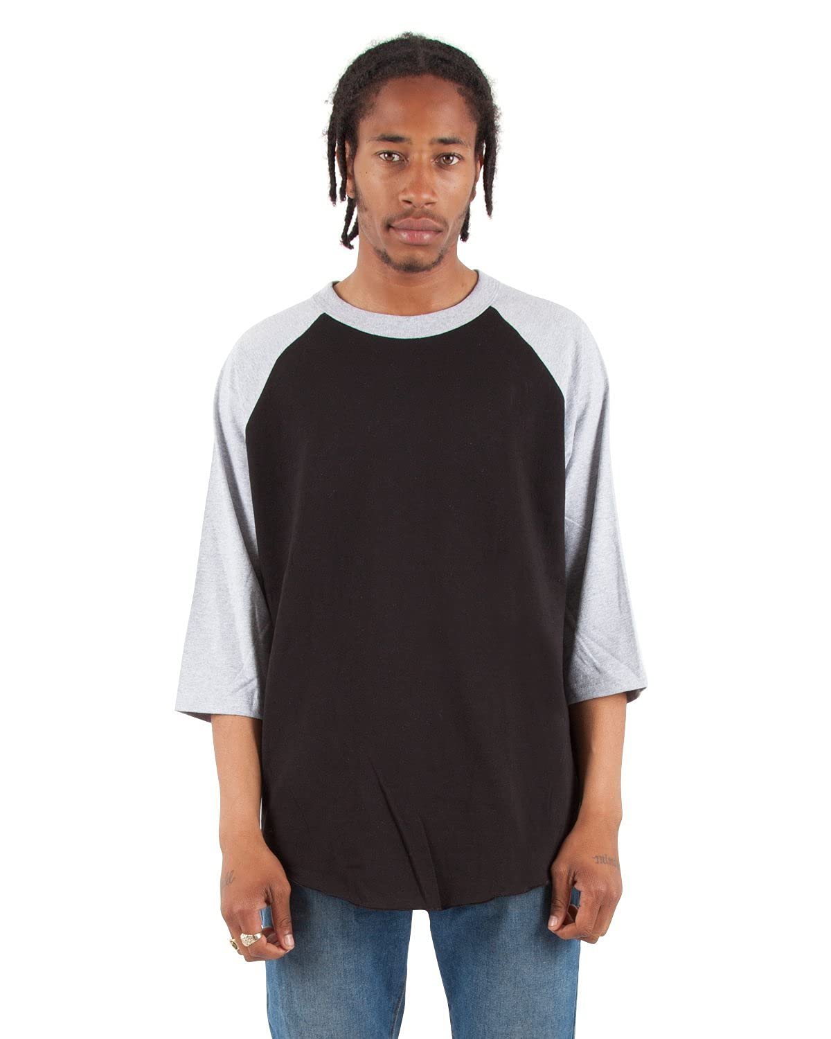 Shaka Wear Baseball Raglan Shirt – Men's Classic 3/4 Sleeve Casual Cotton Tee To