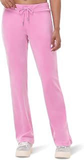 Juicy Couture Womens Rib Waist Velour Pants with Drawcord