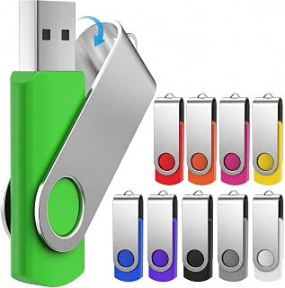 Pendrive 32GB 10 Pieces USB Flash Drives – Portable USB 2.0 Flash Drives 32 GB Multi-Coloured Practical Pen Drives – Data Storage USB Key with 10 Units Ropes Gift for Family by FEBNISCTE