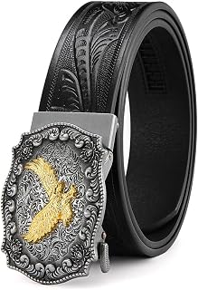 Ratchet Cowboy Belt, Western Ratchet Belt, Ratchet Western Belt with Automatic Cowboy Buckle