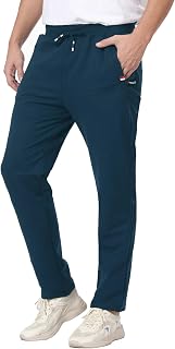 JustSun Men Joggers Tracksuit Bottoms Gym Running Sports Casual Trousers with Zip Pockets