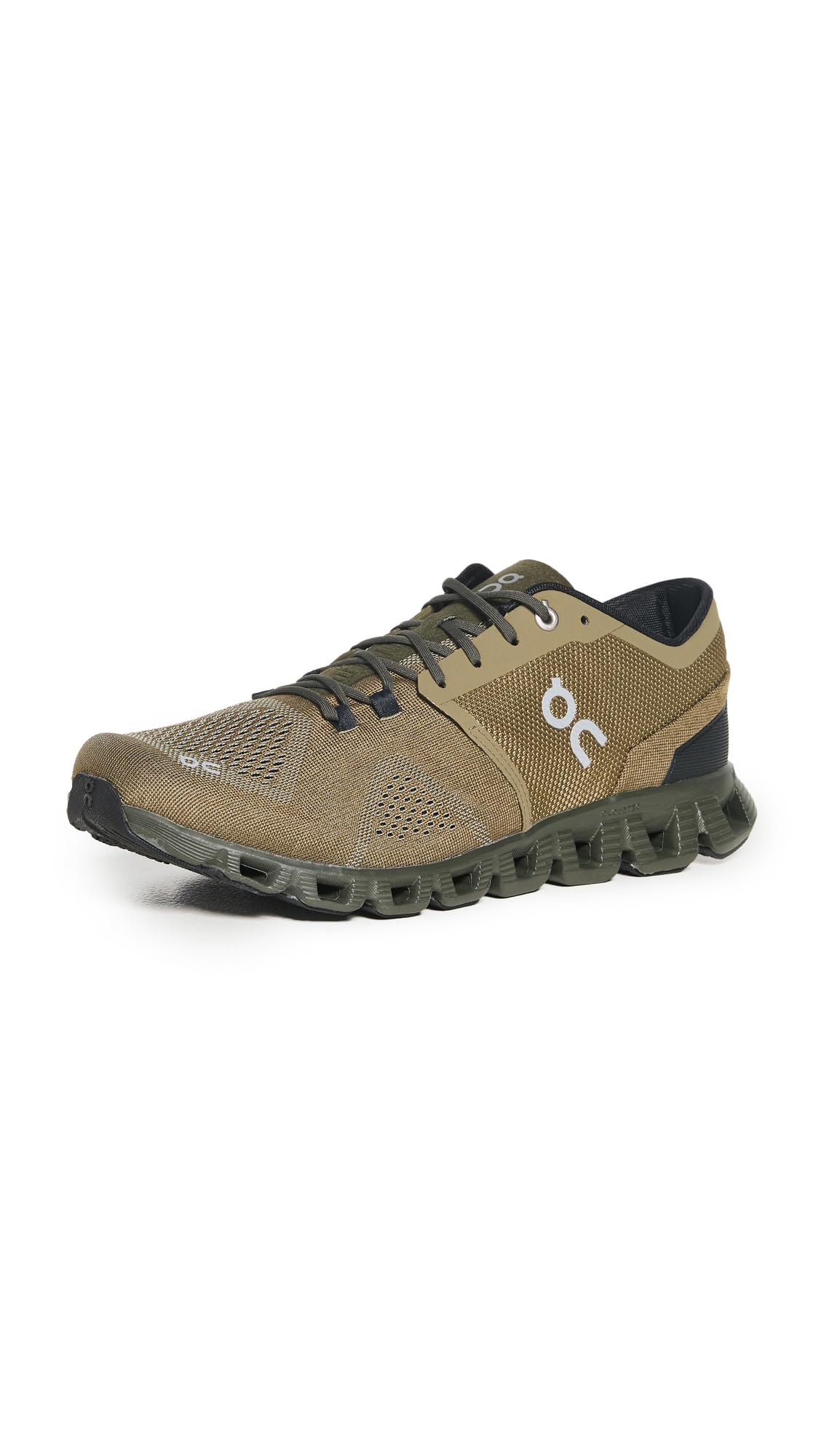 ON Running Mens Cloud X Synthetic Textile Olive Fir Trainers 7.5 UK