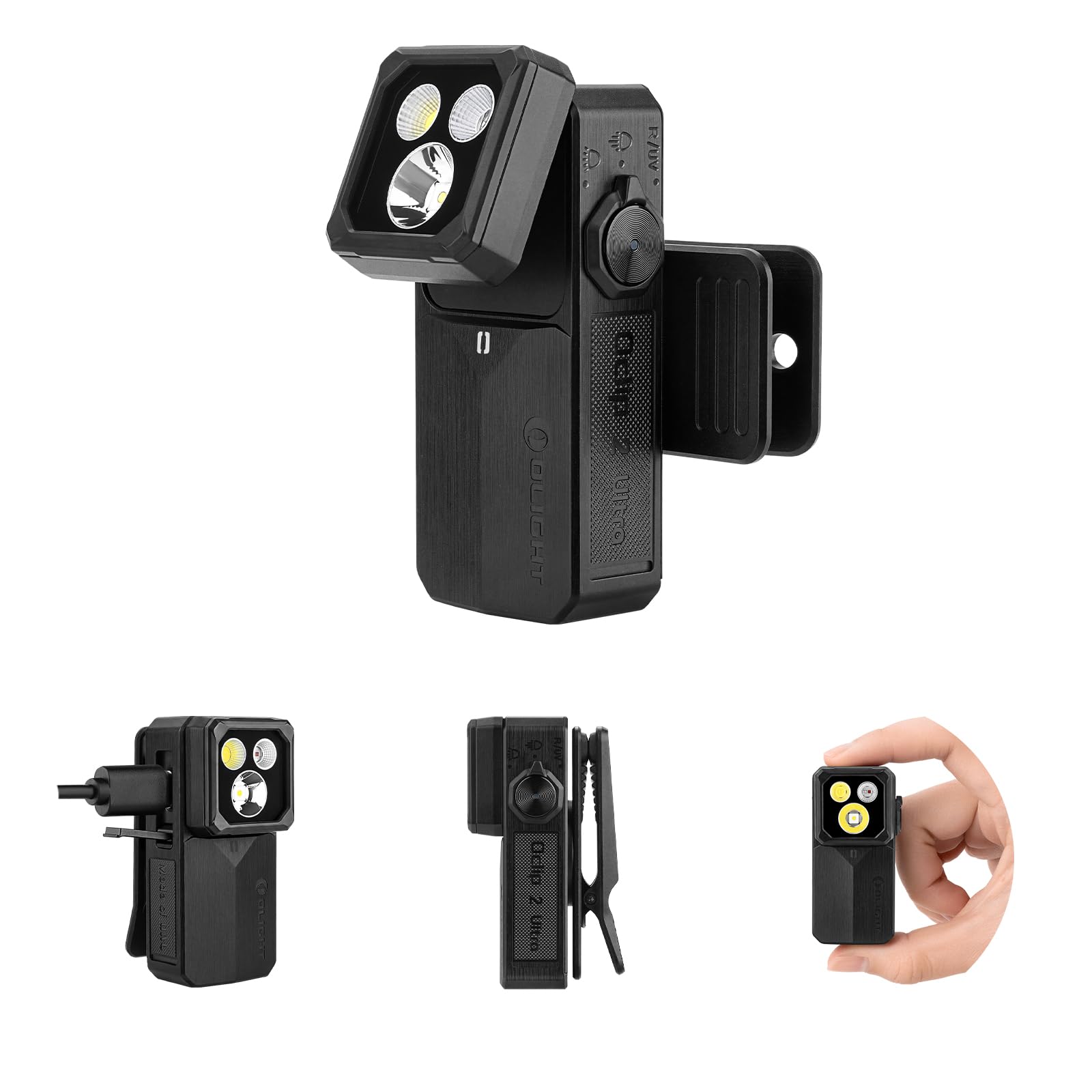 OLIGHT Oclip 2 Ultra EDC Rechargeable Flashlight Clip Light, Onyx Black | 115-De