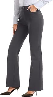 Stelle Womens Bootcut Stretch Dress Work Pants Slacks with Pockets Pull On