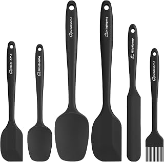NileHome Silicone Spatula Set 6 Pieces Food Grade Kitchen Utensils with Silicone Brush Heat Resistant BPA-Free Rubber Spatula for Scraping, Baking, Cooking, Mixing
