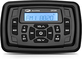 GUZARE Marine Stereo Bluetooth Waterproof Boats Golf Cart Radio Digital Media Stereo Receiver AM FM Tuner Bluetooth Streaming on ATV UTV Motorcycle and Spa Hot Tubs