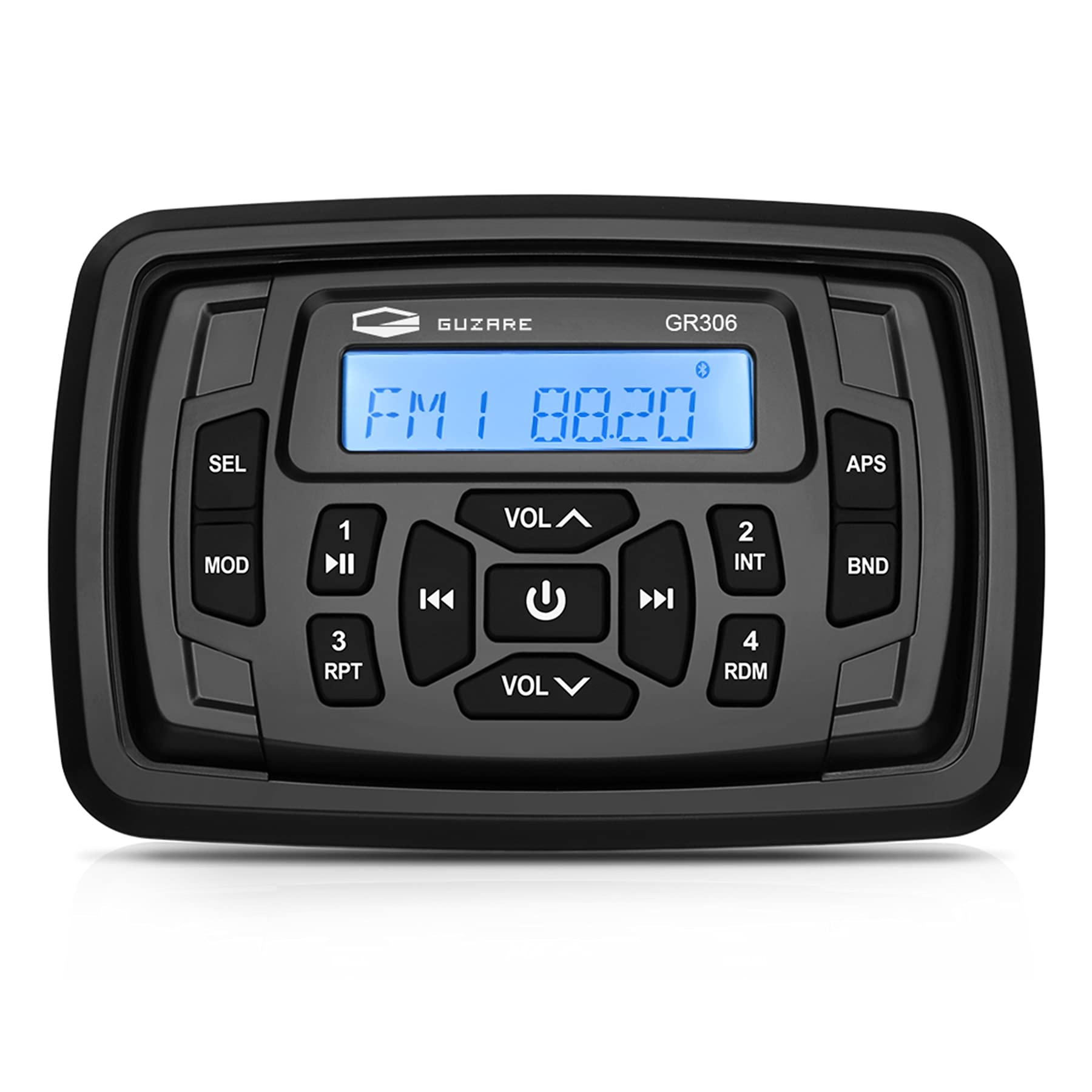 GUZARE Marine Stereo Bluetooth Waterproof Boats Golf Cart Radio Digital Media St