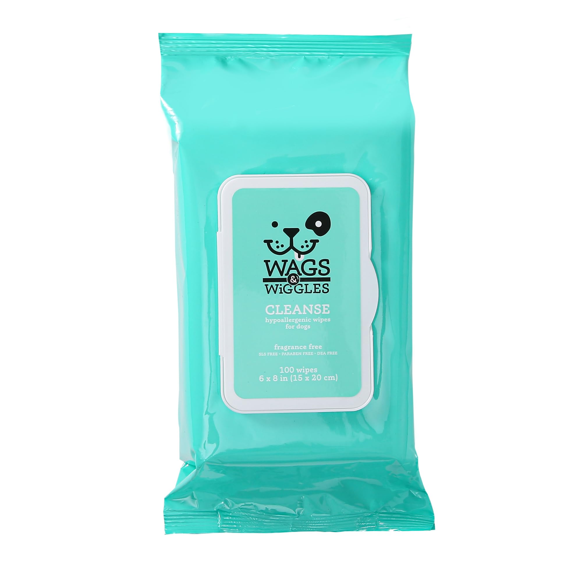Wags & Wiggles Hypoallergenic Dog Wipes, Fragrance-Free, 100 Count | Waterless c