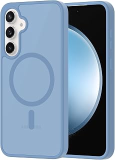 for Samsung Galaxy S23 FE Case Magnetic, Compatible with Magsafe 6.4 Inches Slim Fit Heavy Duty Protection Wireless Charging Skin-Feel Shockproof Anti-Slip TPU and PC Protective Phone Cover, Blue