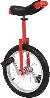 Jiabailie 16 Inch Wheel Chrome Unicycle with Manganese Steel Aluminum Alloy Rim Adjustable Seat Leakage Protection Mute Bearing for Adults Kids Outdoor Sports Fitness Exercise Cycling