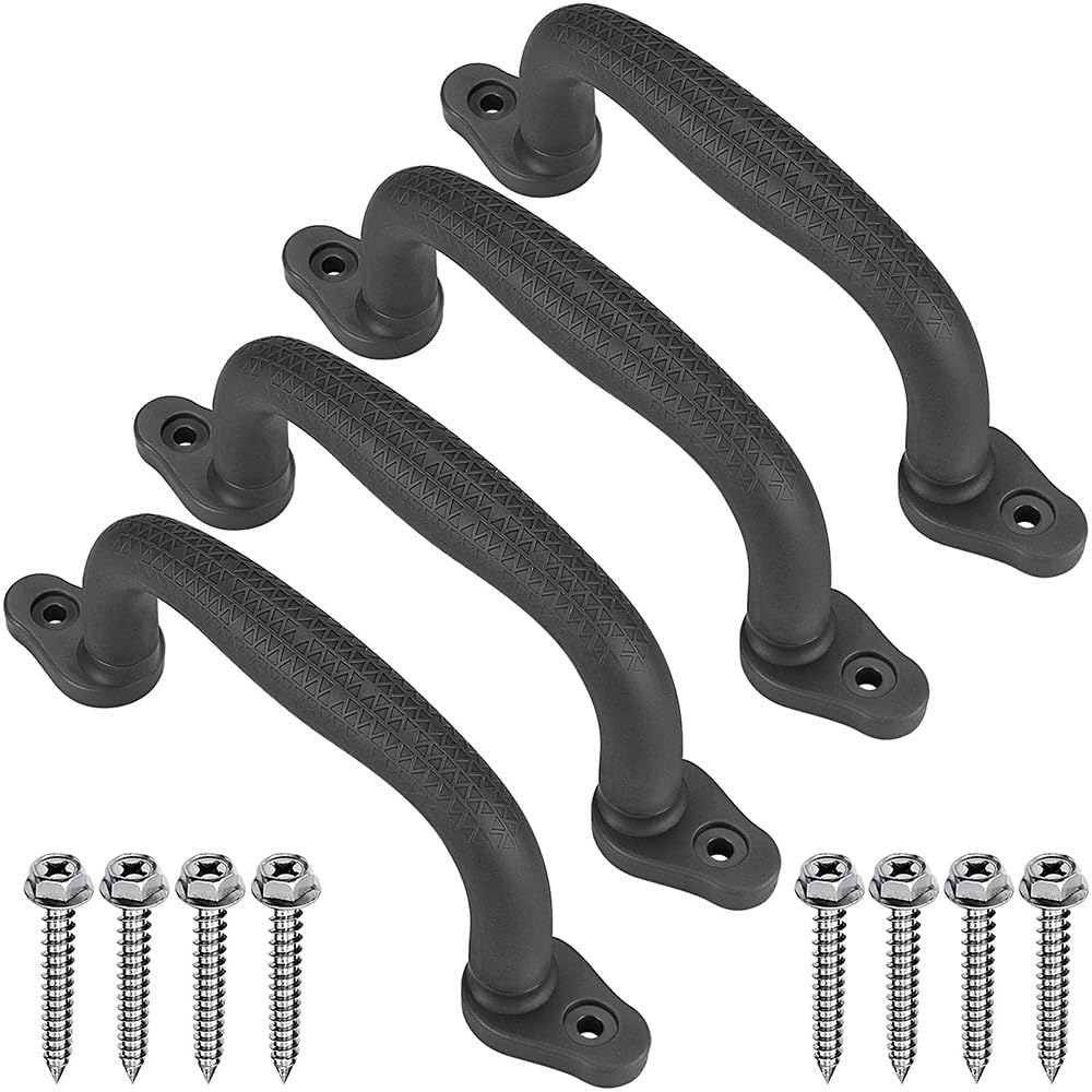 SELEWARE Black Playground Safety Handles, Non-Slip Plastic Kids Playground Grab 