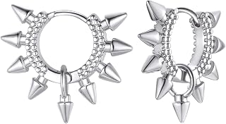 FindChic Hypoallergenic Small Star/Heart/Spike/Square Huggie Earrings for Women 14K Gold/Platinum Plated Cute Hoop Earrings Jewelry Gift for Her, with Gift Box