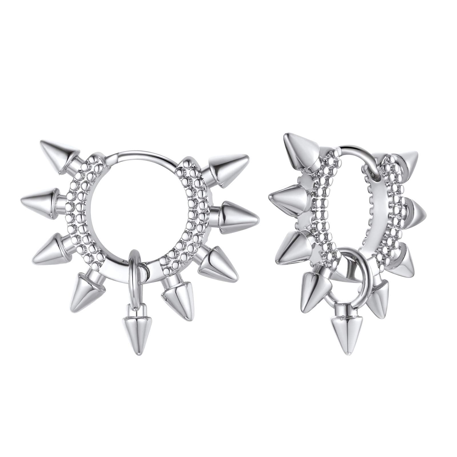 FindChic Hypoallergenic Small Star/Heart/Spike/Square Huggie Earrings for Women 