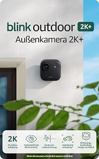 Blink Outdoor Camera 2K+ (newest gen) — Wireless smart security camera, 2K video resolution, enhanced audio, up to two-year battery. Required Sync Module not included — Add-on camera only, Black