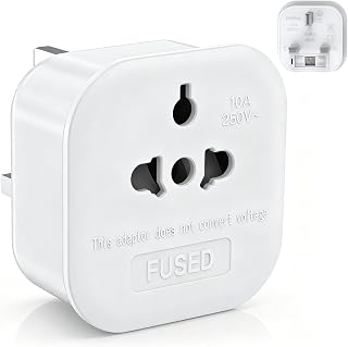 European to UK Plug Adapter US to UK Power Adaptor,US to UK Travel Adapter,13A 250V World Global Appliance Converter for the Visitor from USA, EU, Australia, Thailand, Canada, Japan,China.