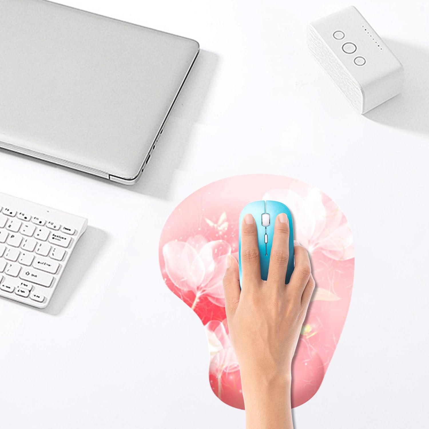 Ergonomic Mouse Pad with Wrist Cushion, Adjustable Wrist Support for Laptop/Desk