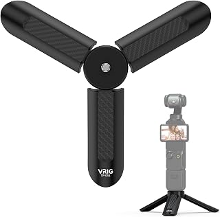 VRIG TP05S Mini Tripod for DJI OSMO Pocket4 & Pocket3,Portable Pocket Stand Desk Small Handheld Selfie Stick with 1/4" Screw Vlog for Insta360 Luna Ultra,Insta360 X6/X5/X4/X3 /DJl Osmo Action 6/5Pro/4