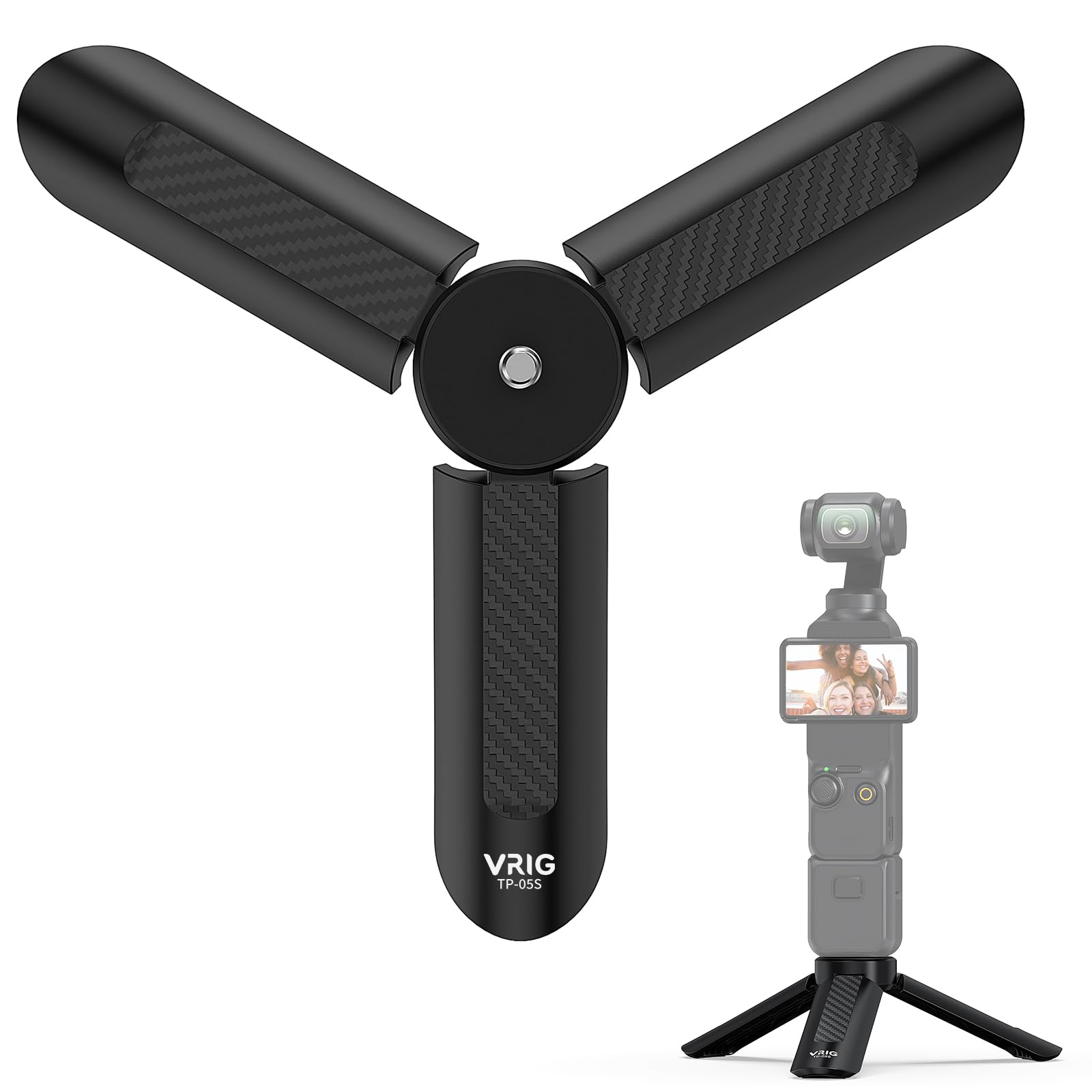 VRIG TP05S Mini Tripod for DJI OSMO Pocket4 & Pocket3,Portable Pocket Stand Desk