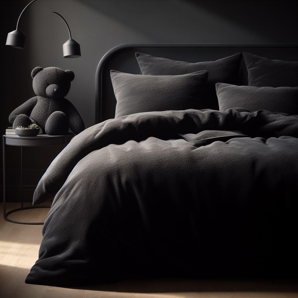 Comfort Collections Teddy Bear Duvet Cover Set Super Soft Fleece Warm Winter Qui