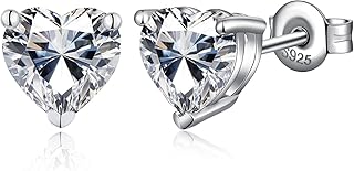 Brilliant Heart-cut/Oval-cut/Trillion-cut/Cushion-cut/Emerald-cut/Marquise-cut Stud, 925 Sterling Silver Cubic Zirconia Stud Earrings for Women Men