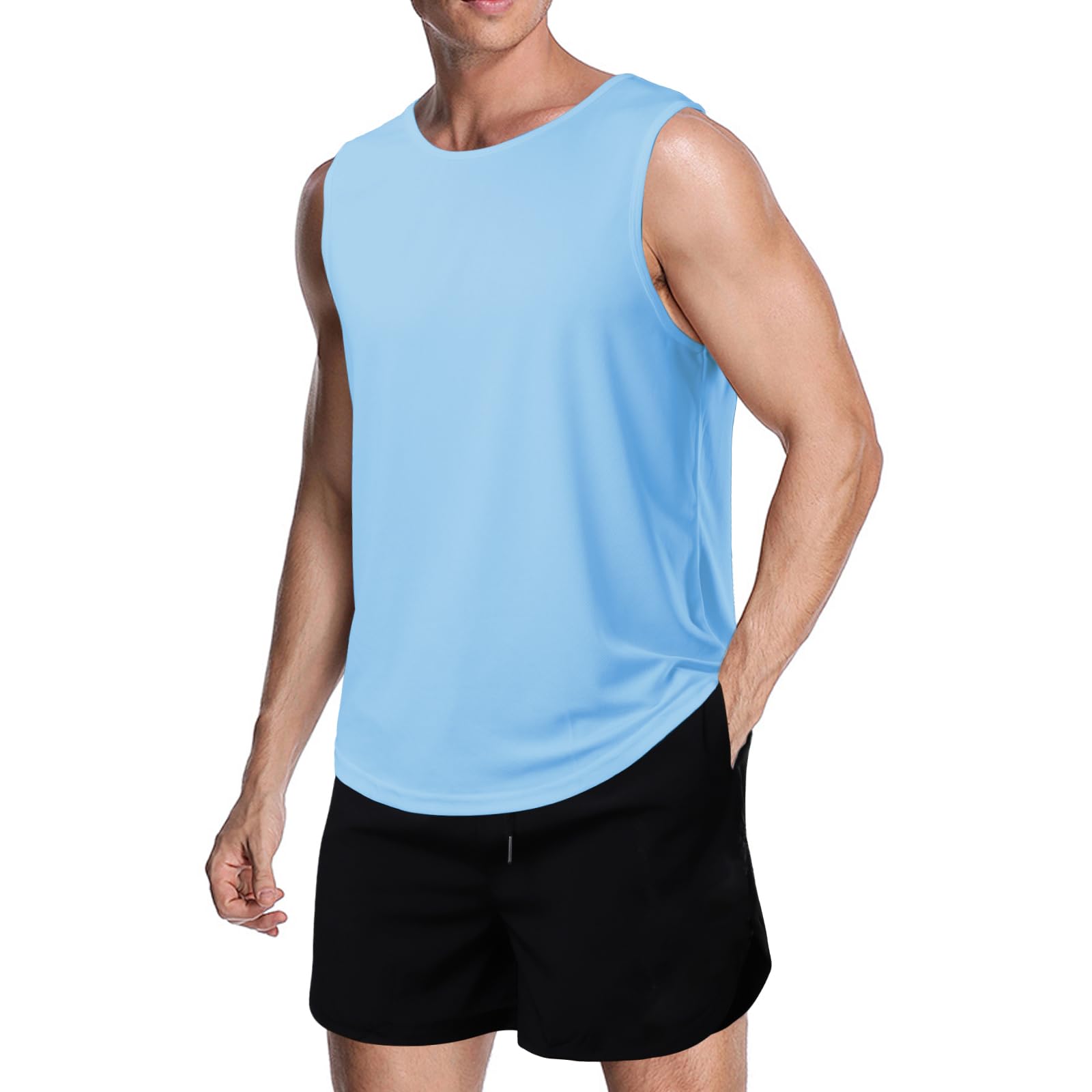 meioro Men's Mesh Tank Top Sleeveless Quick Drying Gym Training for Sports Shirt