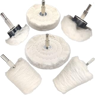 Tworider 6 pcs Buffing Wheel for Drill,Buffing Pad Polishing Wheel Kits,Wheel Shaped Polishing Tool for Metal Aluminum,Stainless Steel,Chrome,Jewelry,Wood,Plastic,Ceramic,Glass,etc
