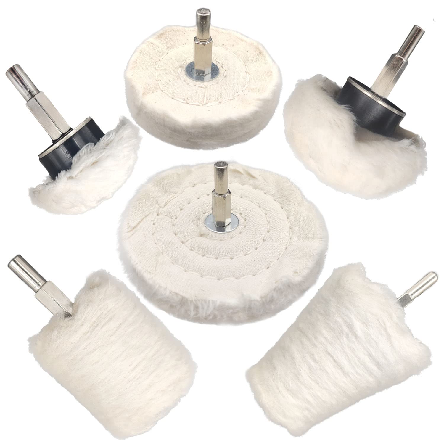 Tworider 6 pcs Buffing Wheel for Drill,Buffing Pad Polishing Wheel Kits,Wheel Sh