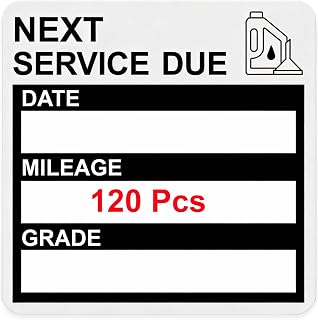 Static Cling Oil Change Stickers for Windshield, 120 Pcs 2x2 Inches No Glue No Residue Clear Next Service Due Reminder Labels for Car Window, Upgraded Transparent Removable Auto Maintenance Sticker