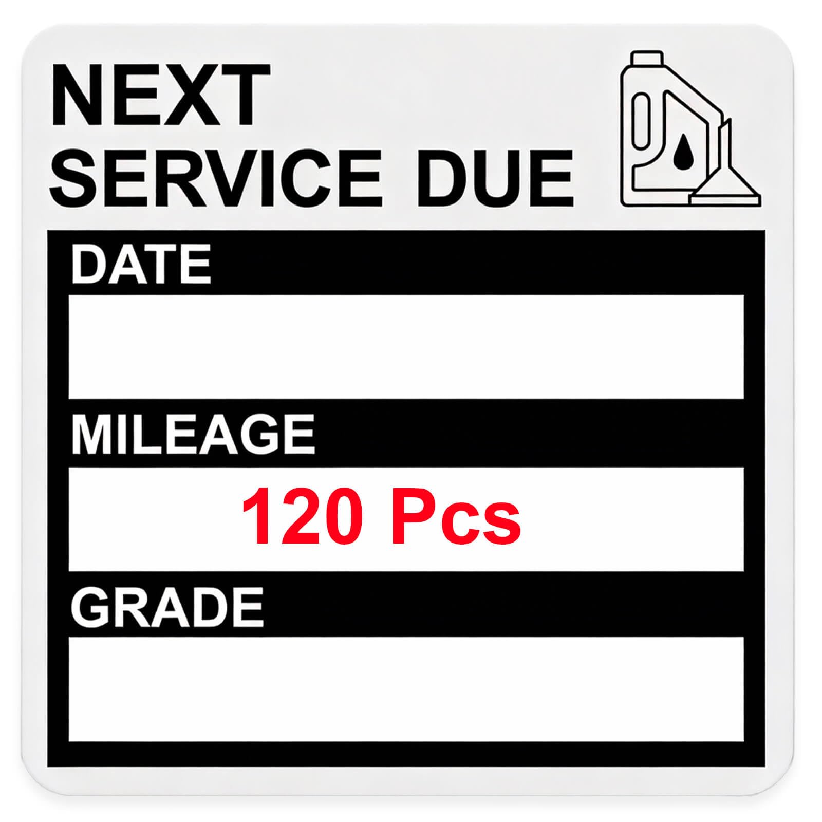 Static Cling Oil Change Stickers for Windshield, 120 Pcs 2x2 Inches No Glue No R