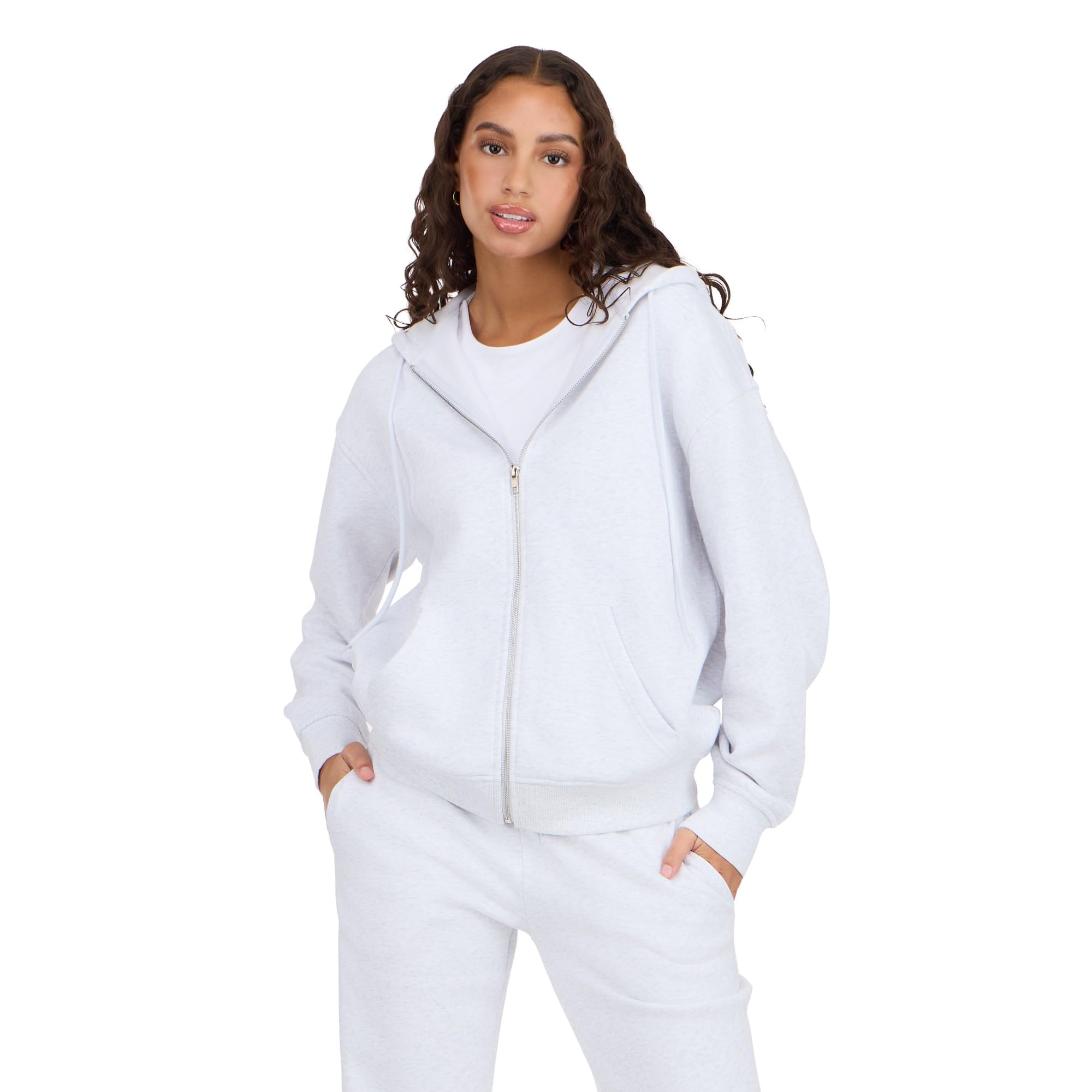 Forever 21 Women’s Hoodie with Zip Up – Classic Fleece Zip Front Sweatshirt with